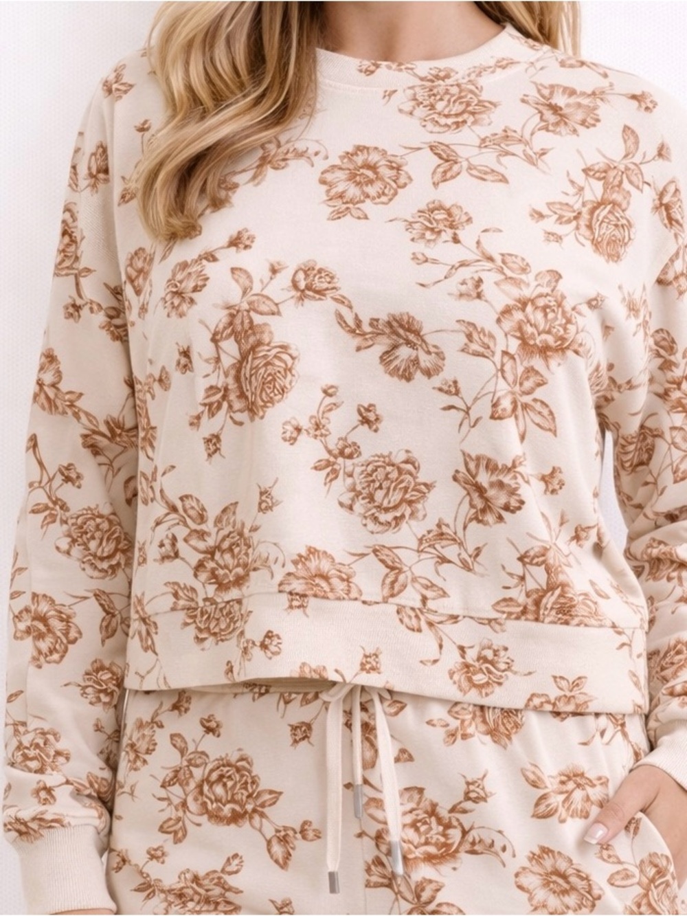 NEW Altar’d State AS Revival Brown Floral Super Soft Sweatshirt Size XS NWT